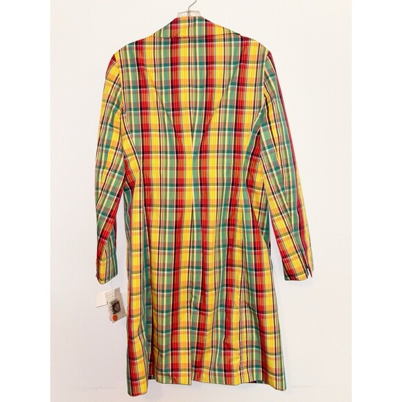 Anne Klein Plaid Yellow Orange Green Light Jacket Size 4 - Picture 8 of 9